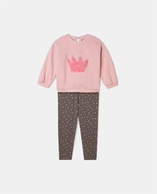 Imagen 0 de Conjunto de bebé niña con sudadera y pantalón