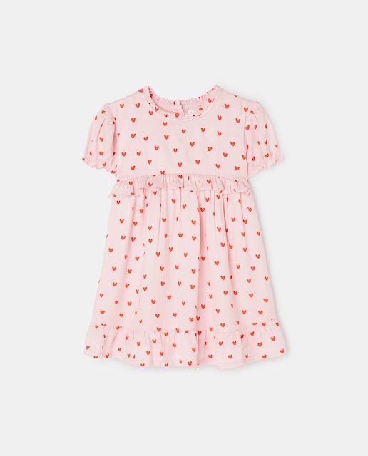 Imagen 0 de Vestido de bebé niña con estampado corazones