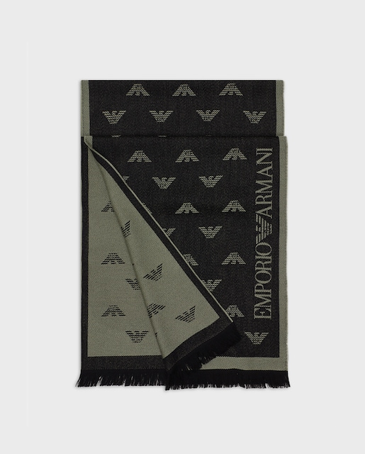 Imagen 0 de Bufanda de hombre en lana con logos a contraste