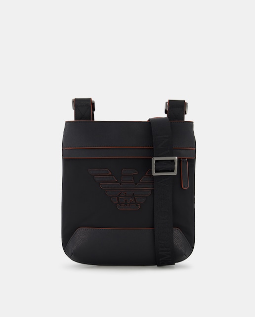 Imagen 0 de Bandolera de hombre en safiano con logo en relieve