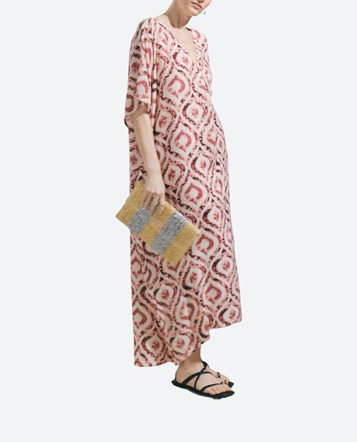 Imagen 0 de Kaftán Ikat con rayas de lúrex