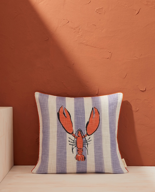 Imagen 0 de Funda de cojín rústico estampado rayas