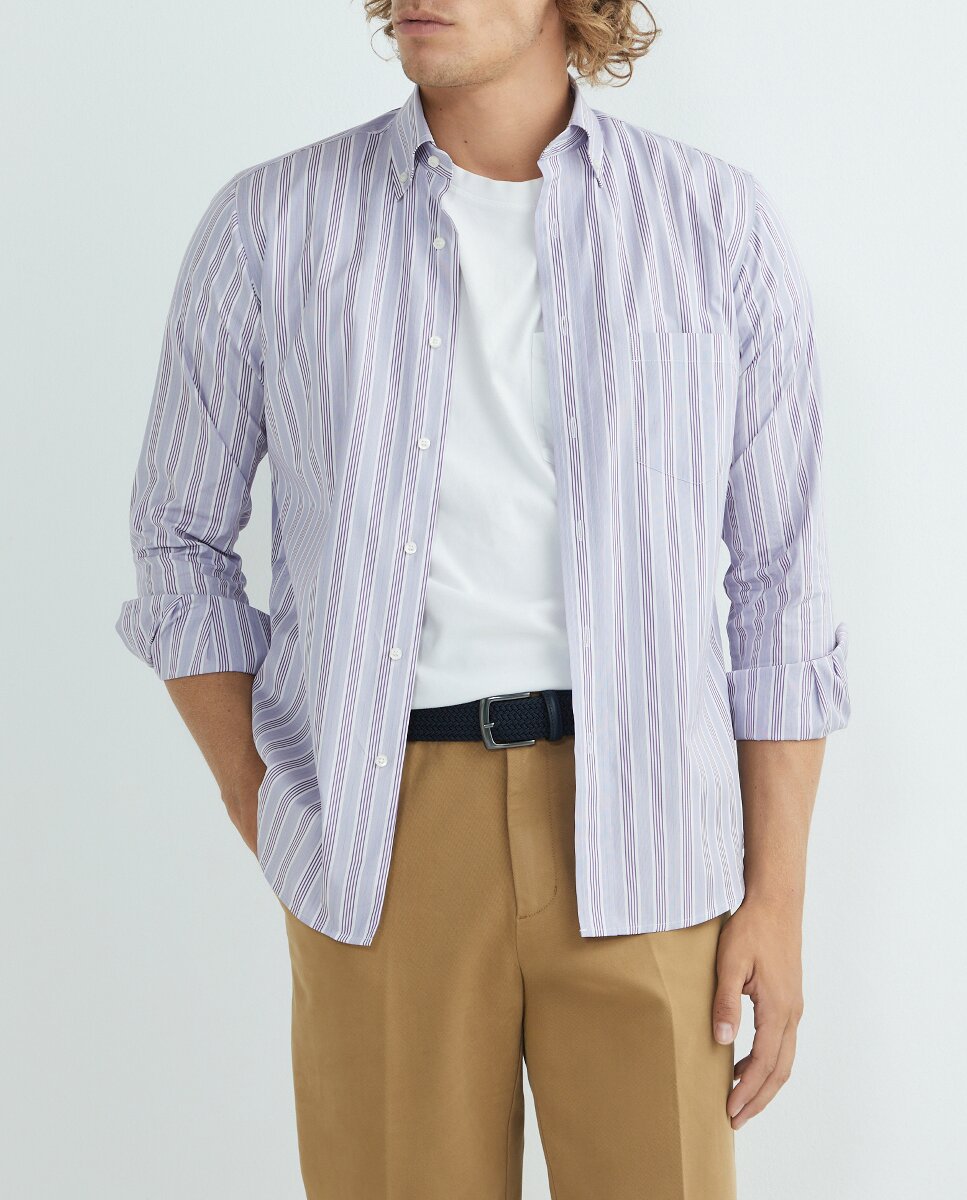 Imagen 0 de Camisa casual de hombre rayas manga larga