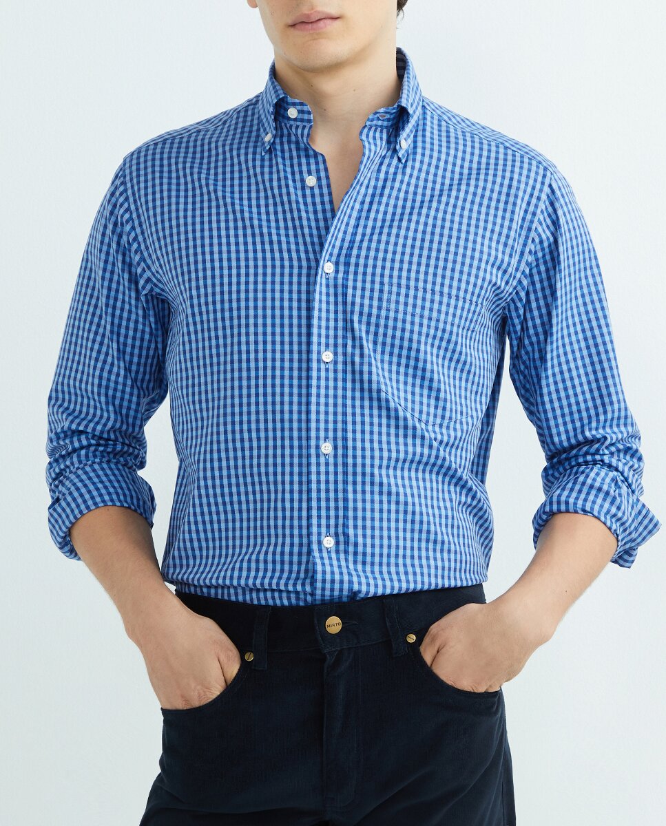 Imagen 0 de Camisa casual de hombre manga larga cuadros oxford