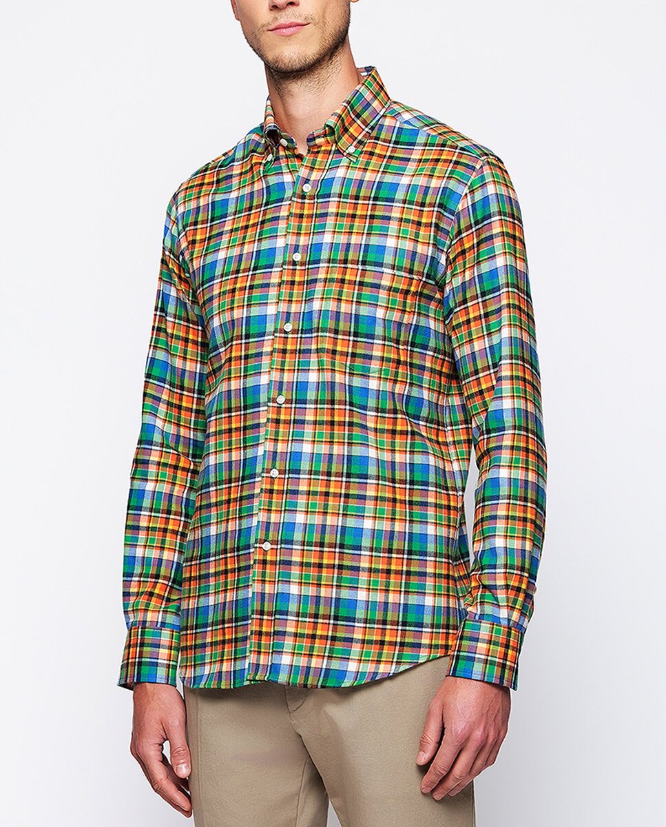 Imagen 0 de Camisa casual de hombre manga larga franela cuadros