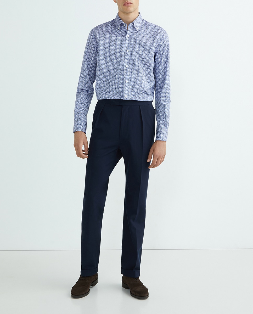 Imagen 0 de Camisa casual de hombre manga larga estampado geometrico