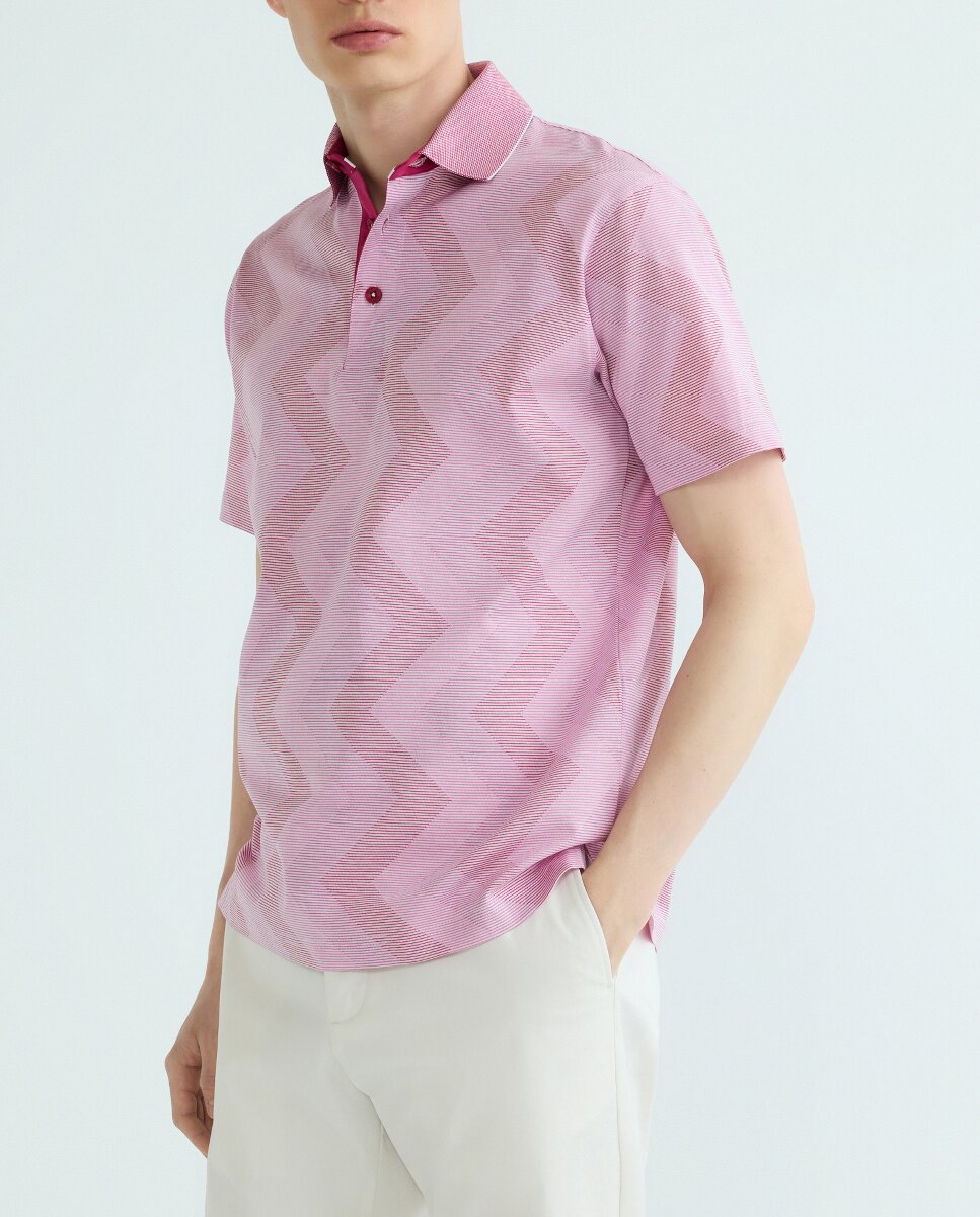 Imagen 0 de Polo de hombre manga corta de jacquard sin bolsillo