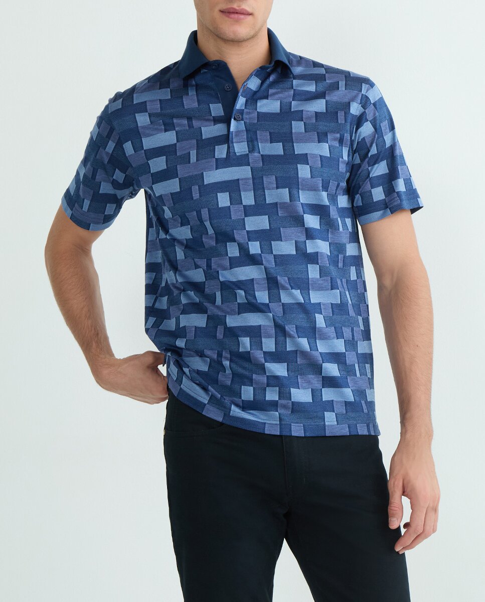 Imagen 0 de Polo de hombre manga corta de jacquard sin bolsillo