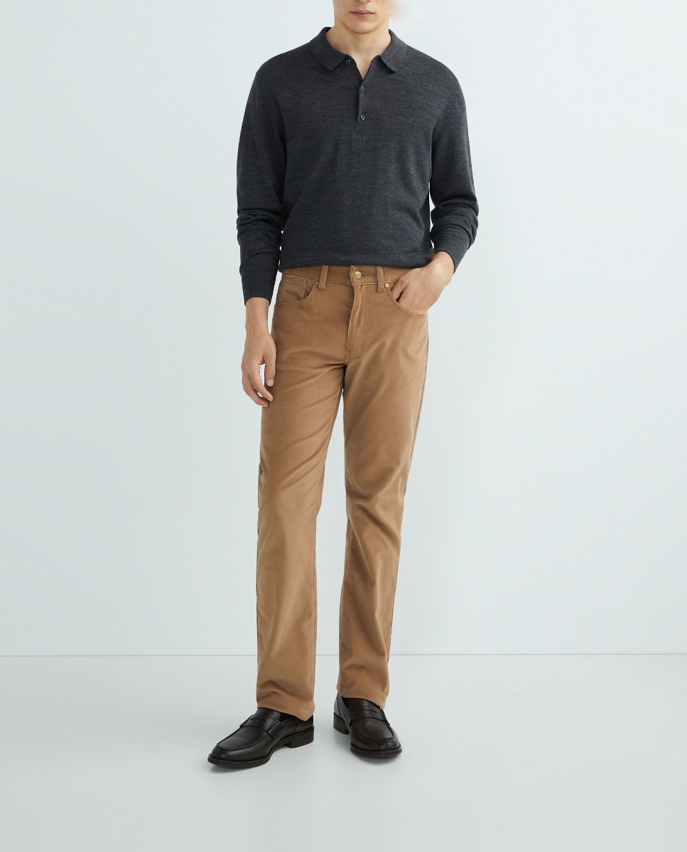Imagen 0 de Pantalón hombre regular pana cinco bolsillos azul marino
