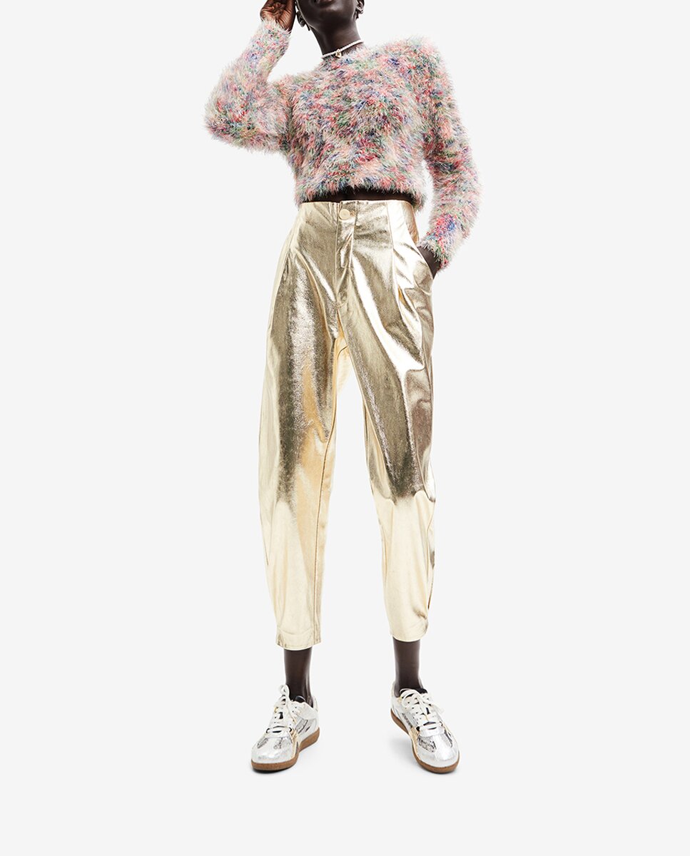 Imagen 0 de Pantalón de mujer con efecto metalizado slouchy