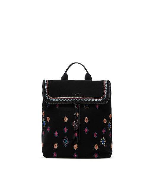 Imagen 0 de Mochila de mujer cuadrada con bordados y lentejuelas