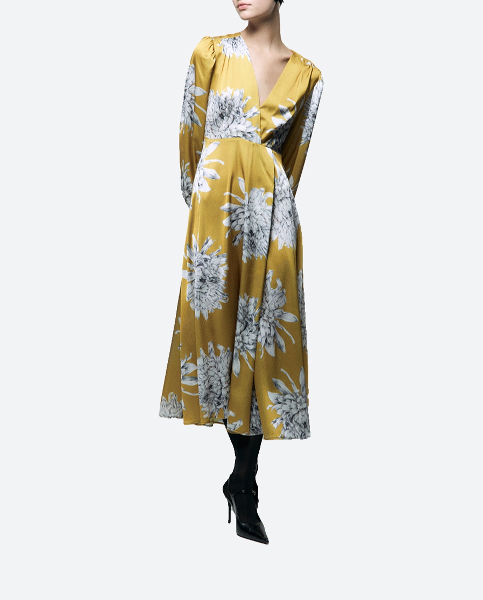 Imagen 0 de Vestido midi crisantemos