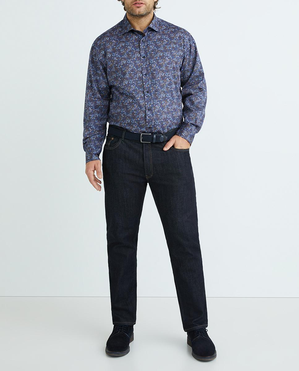Imagen 0 de Camisa de hombre casual estampada manga larga Tallas Grandes