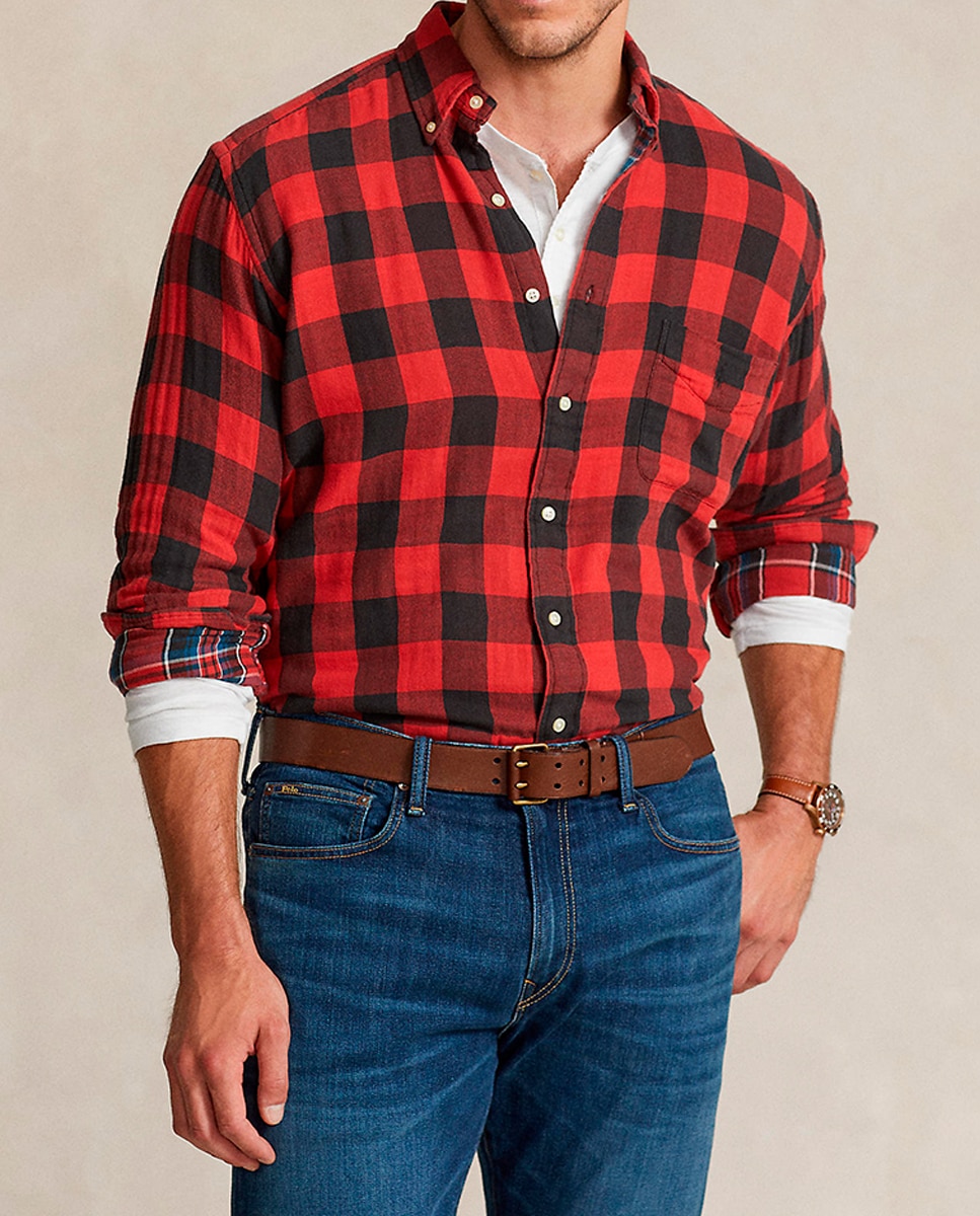 Imagen 0 de Camisa de hombre classic fit de algodón con bolsillo tallas grandes