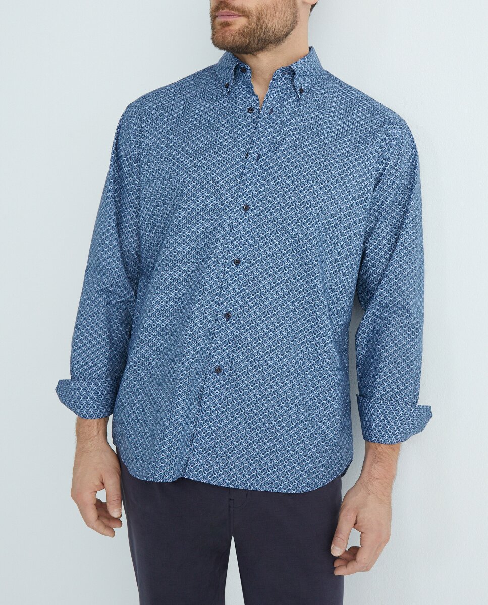 Imagen 0 de Camisa casual de hombre manga larga estampado floral tallas grandes