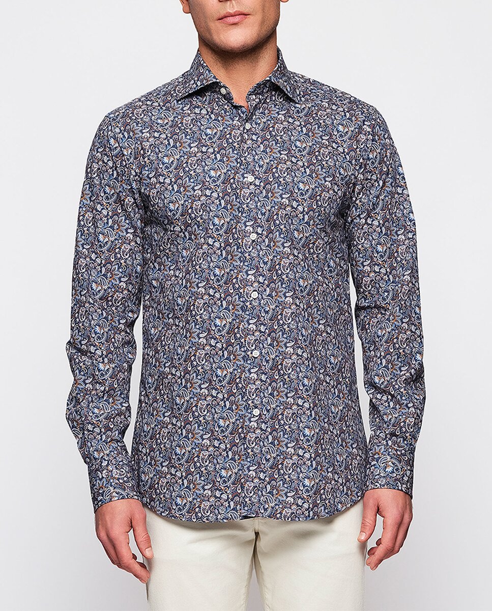 Imagen 0 de Camisa casual de hombre manga larga estampada Tallas grandes
