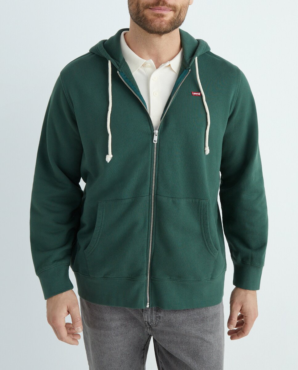 Imagen 0 de Sudadera de hombre con capucha y cremallera, tallas grandes