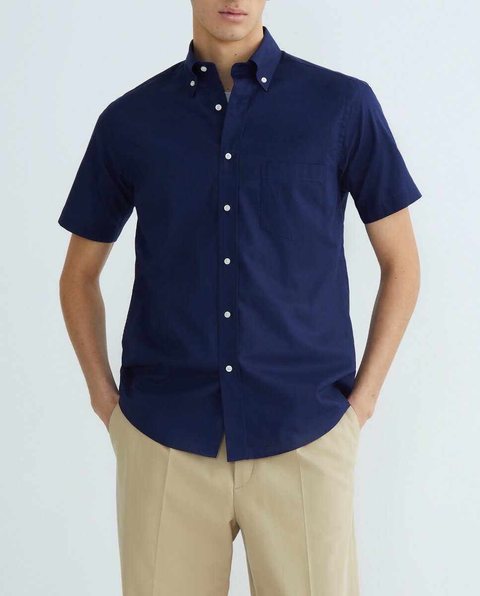Imagen 0 de Camisa casual de hombre manga corta liso Tallas grandes