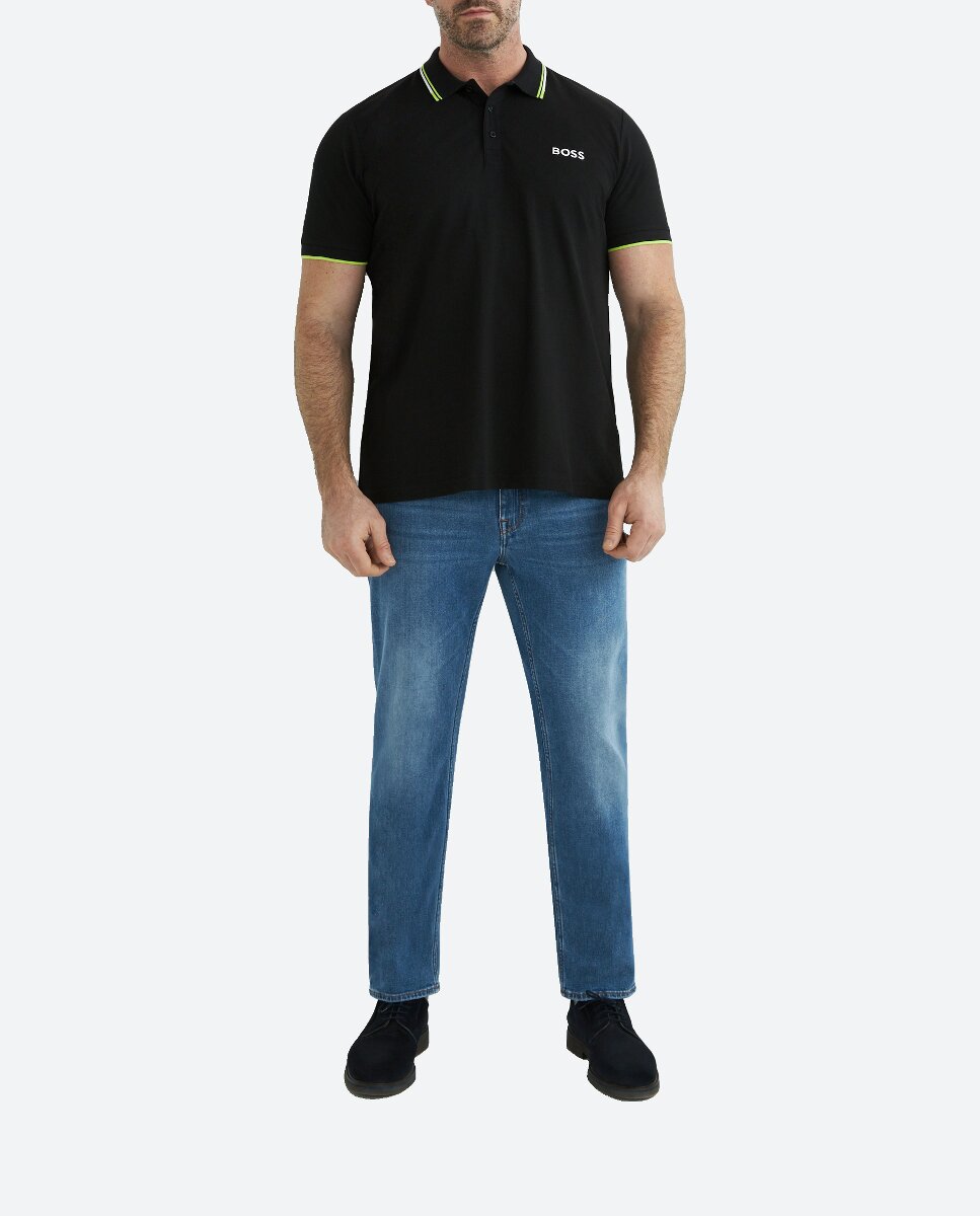 Imagen 0 de Polo manga corta de hombre con contrastes talla grande