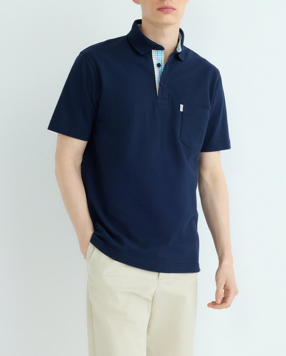 Imagen 0 de Polo de hombre manga corta de piqué con bolsillo tallas grandes