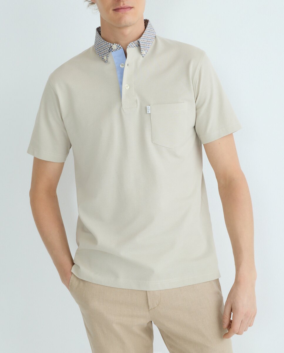 Imagen 0 de Polo de hombre manga corta de piqué cuello de tela tallas grandes