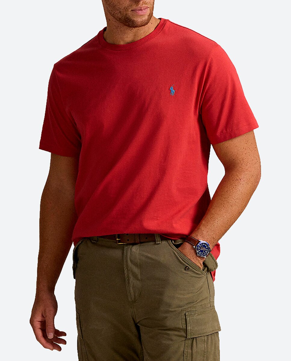 Imagen 0 de Camiseta de hombre de algodón con caballo bordado tallas grandes