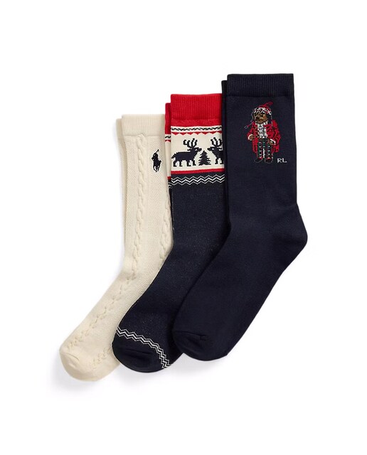 Pack de 3 calcetines de niño largos con Polo Bear