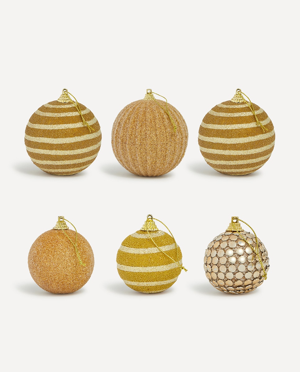 Imagen 0 de Set de 18 bolas multideco color oro Navidad El Corte Inglés