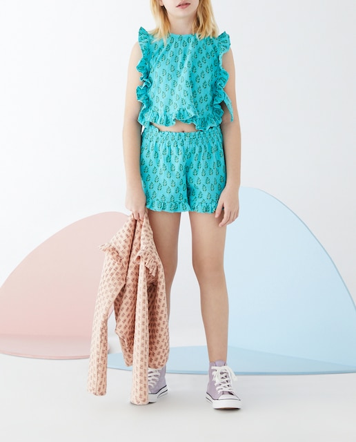 Imagen 0 de Short de gasa de niña con volantes