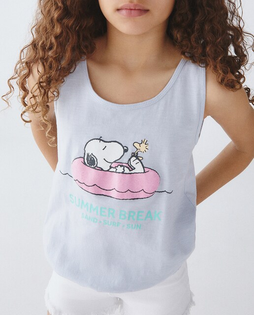 Imagen 0 de Camiseta sin mangas de niña con estampado de Snoopy