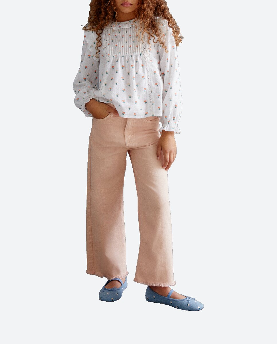 Imagen 0 de Pantalón de sarga de niña wide leg