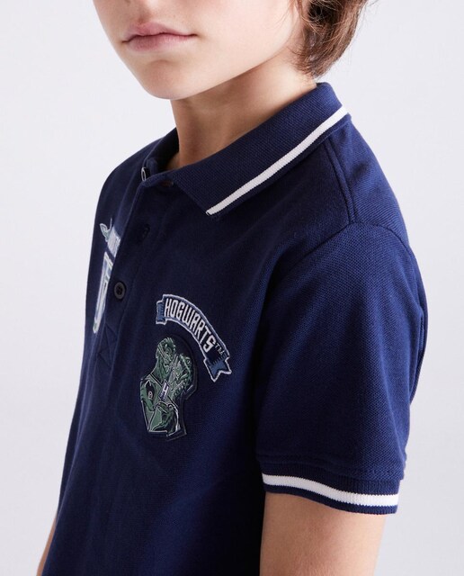 Imagen 0 de Polo piqué de niño con manga corta y estampado Harry Potter