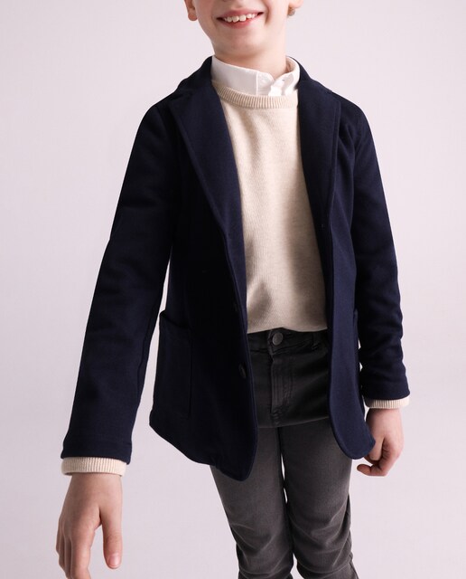 Imagen 0 de Americana de niño piqué azul marino
