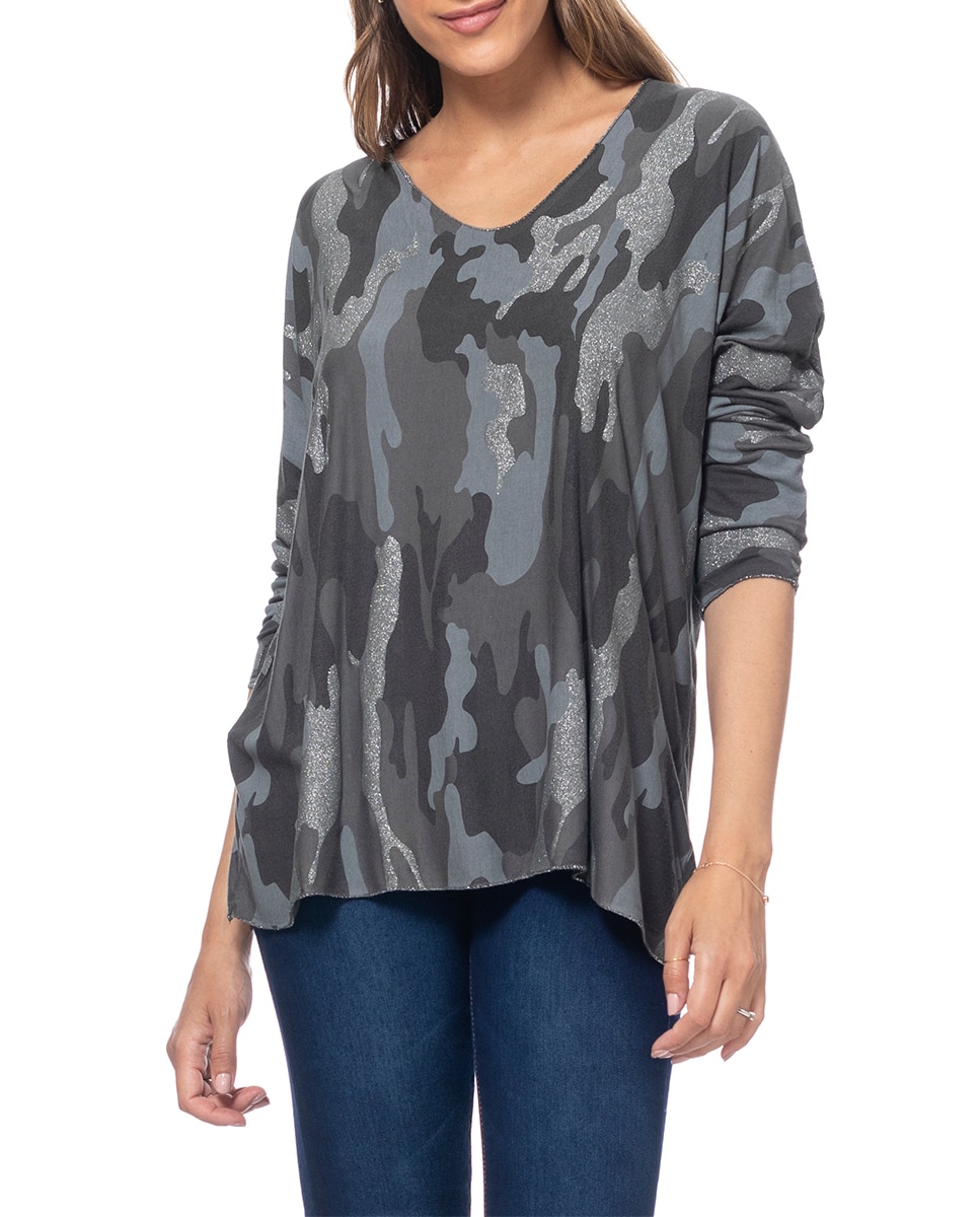 Imagen 0 de Top de mujer de camuflage con lurex