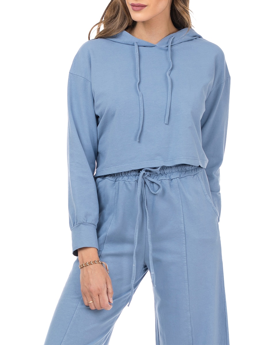 Imagen 0 de Sudadera corta con capucha