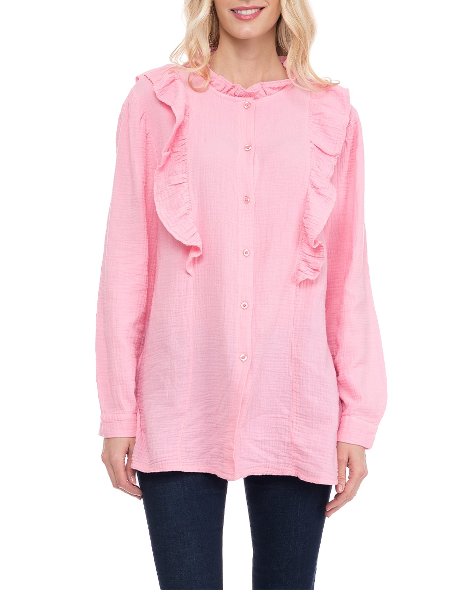 Imagen 0 de Camisa de mujer manga larga con botones