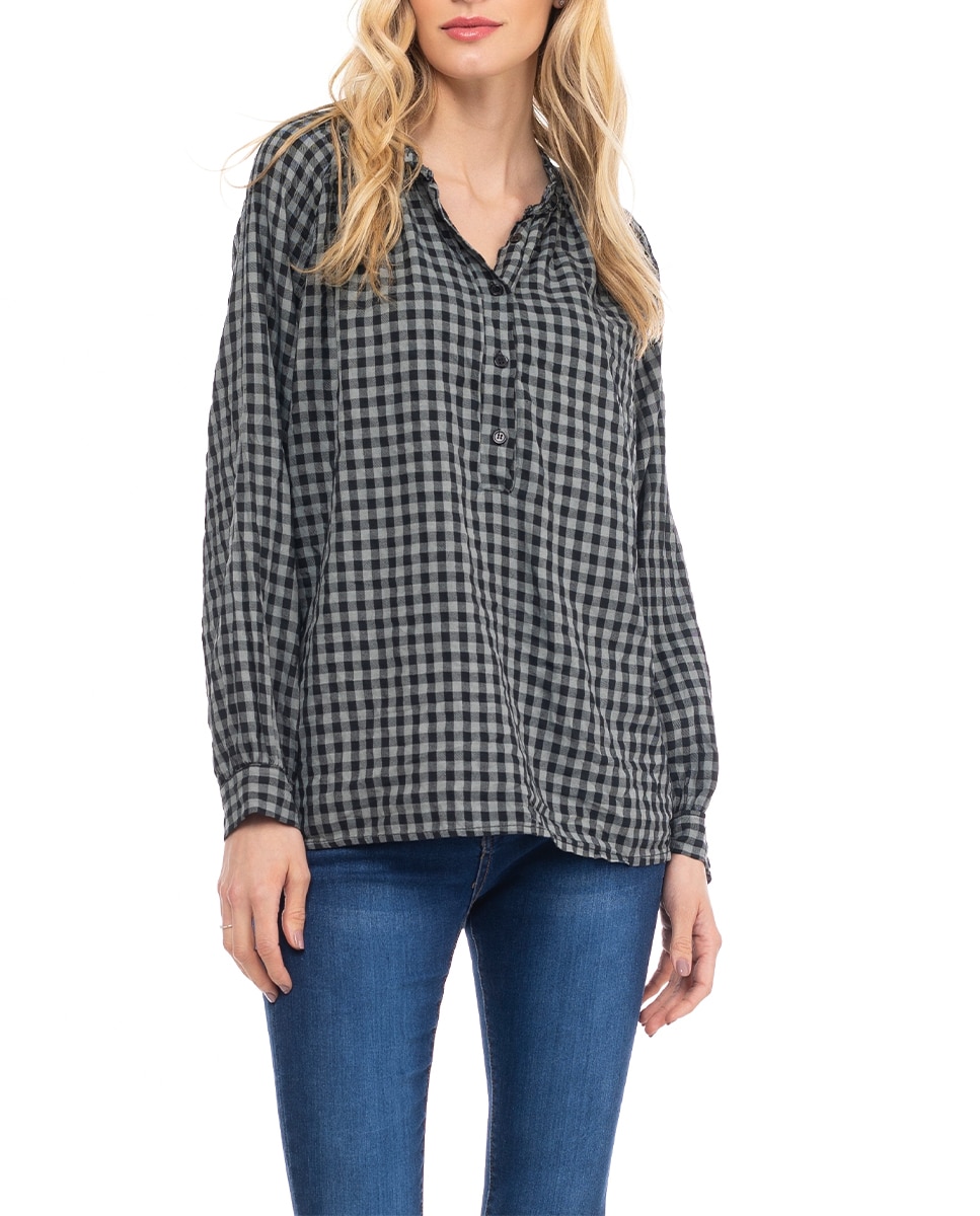Imagen 0 de Camisa de mujer con estampado vichy
