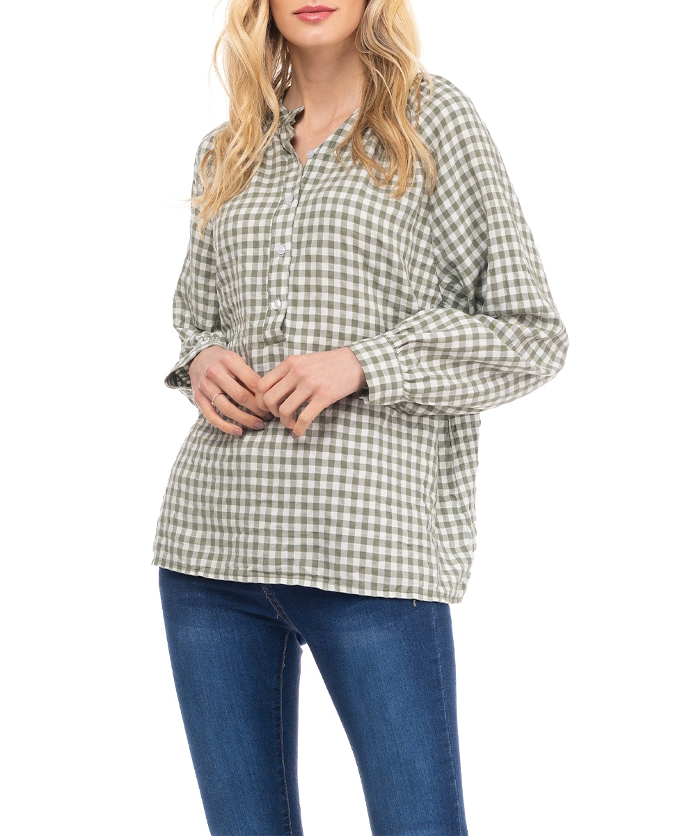 Imagen 0 de Camisa de mujer con estampado vichy