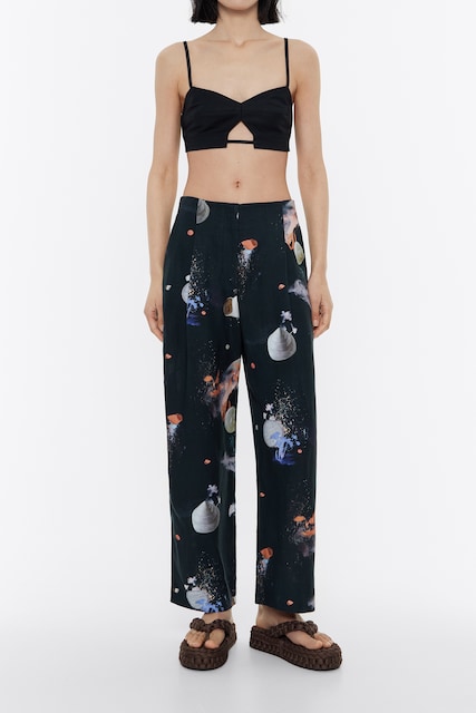 Imagen 0 de Pantalon carrot lino Waves antracita