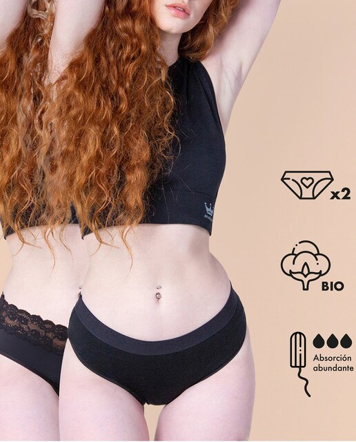 Imagen 0 de Pack 2 bragas menstruales Cloe flujo abundante
