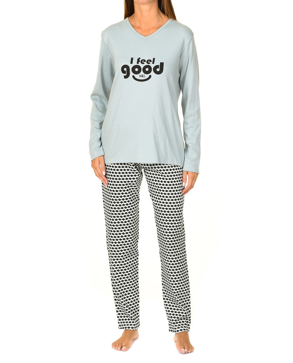 Imagen 0 de Pijama interlock invierno "good" manga larga mujer
