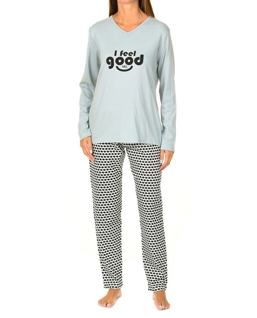 Imagen 0 de Pijama interlock invierno "good" manga larga  mujer