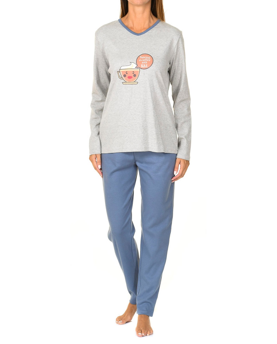 Imagen 0 de Pijama interlock invierno "coffee" mujer