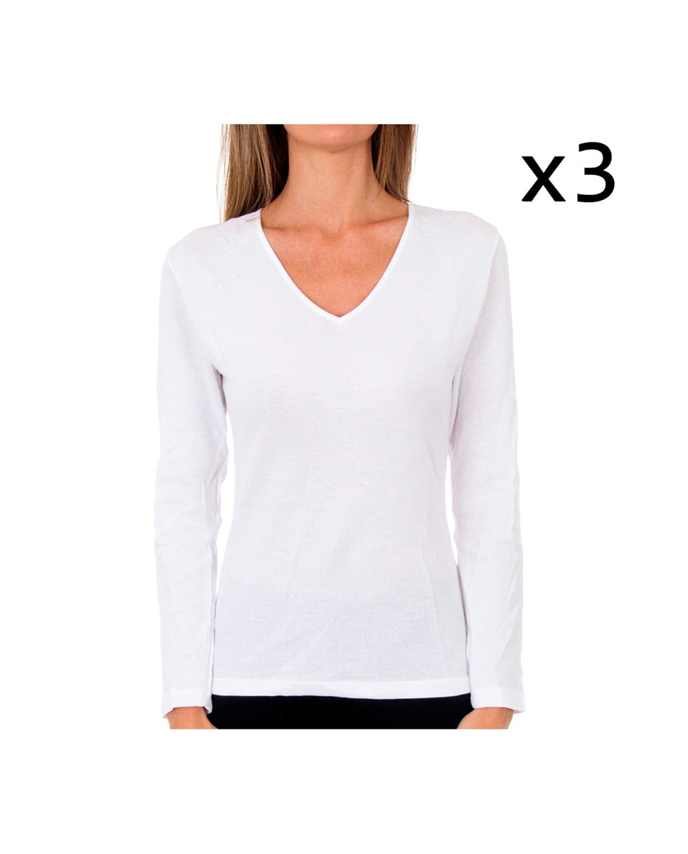 Imagen 0 de Pack 3 camiseta liberty m/l blanco