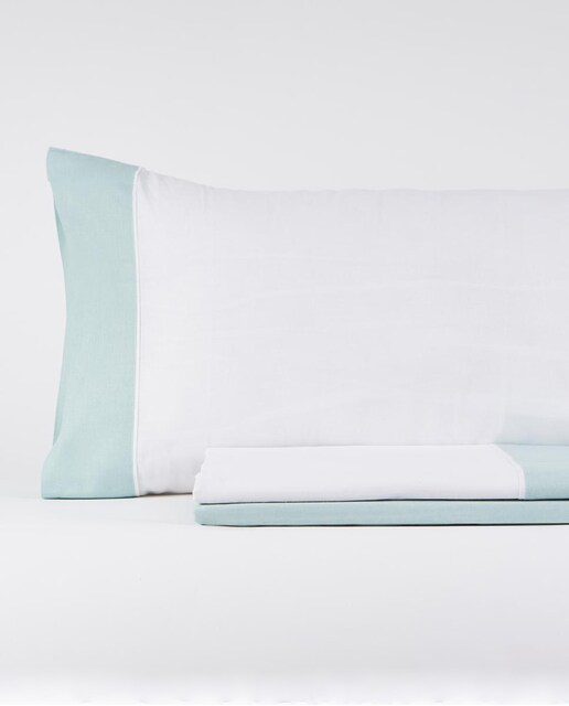 Imagen 0 de Js tela Don algodón 150 cm. 2 almohadas oxford agua marina