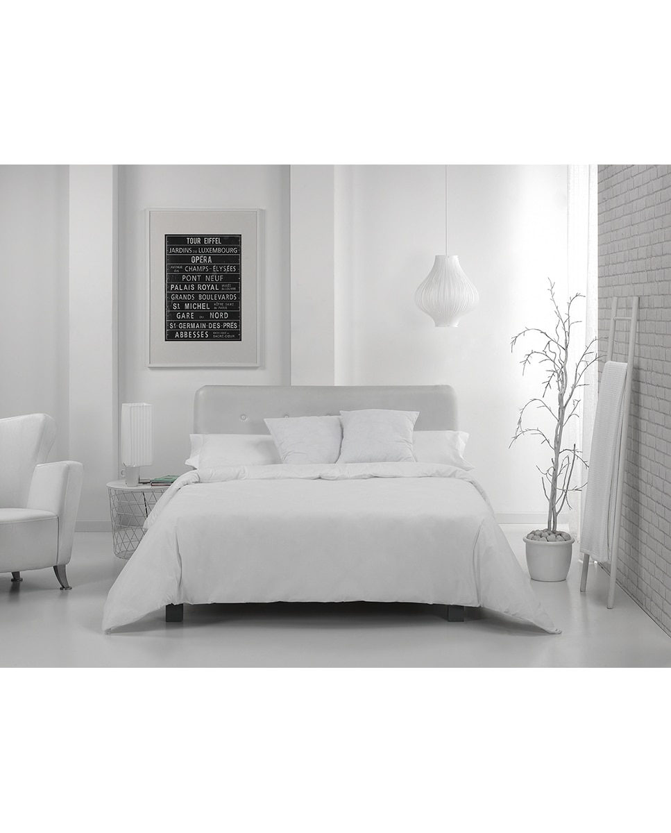 Imagen 0 de Funda nórdica de algodón de 600 hilos color blanco. Cama de 90 (1 pieza). 100% algodón