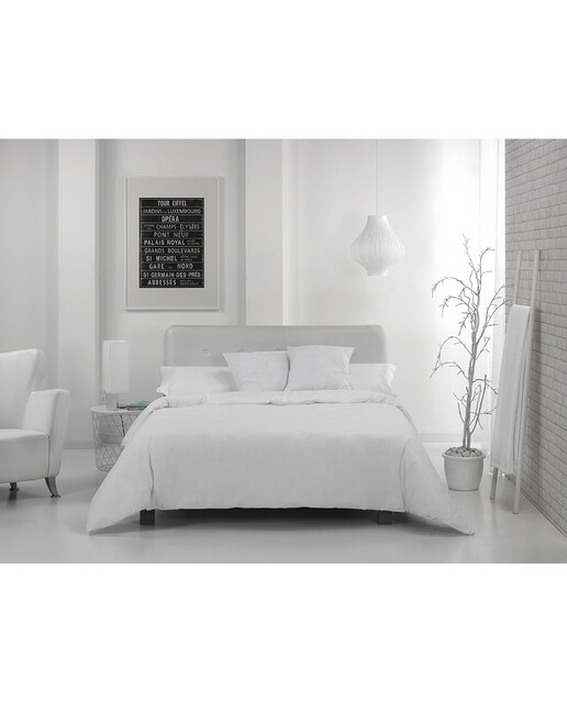 Imagen 0 de Funda nórdica de algodón de 600 hilos color blanco. Cama de 90 (1 pieza). 100% algodón