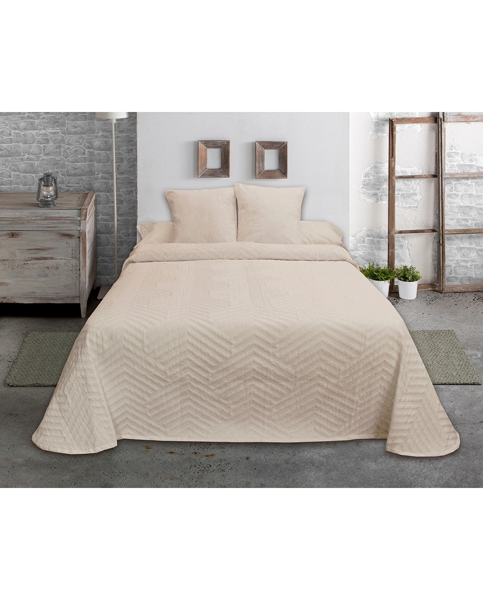 Imagen 0 de Colcha jacquard espiga marfil