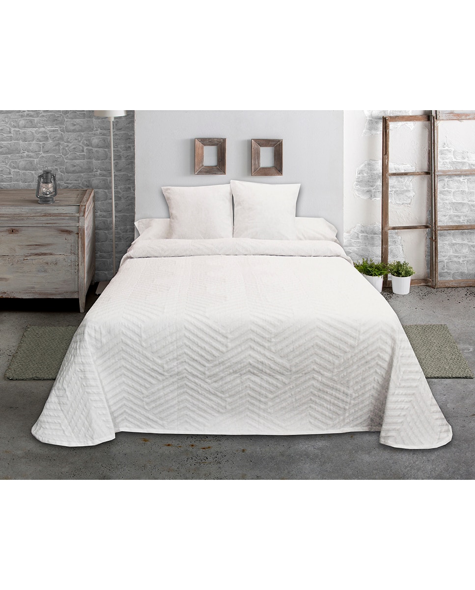 Imagen 0 de Colcha jacquard espiga blanco