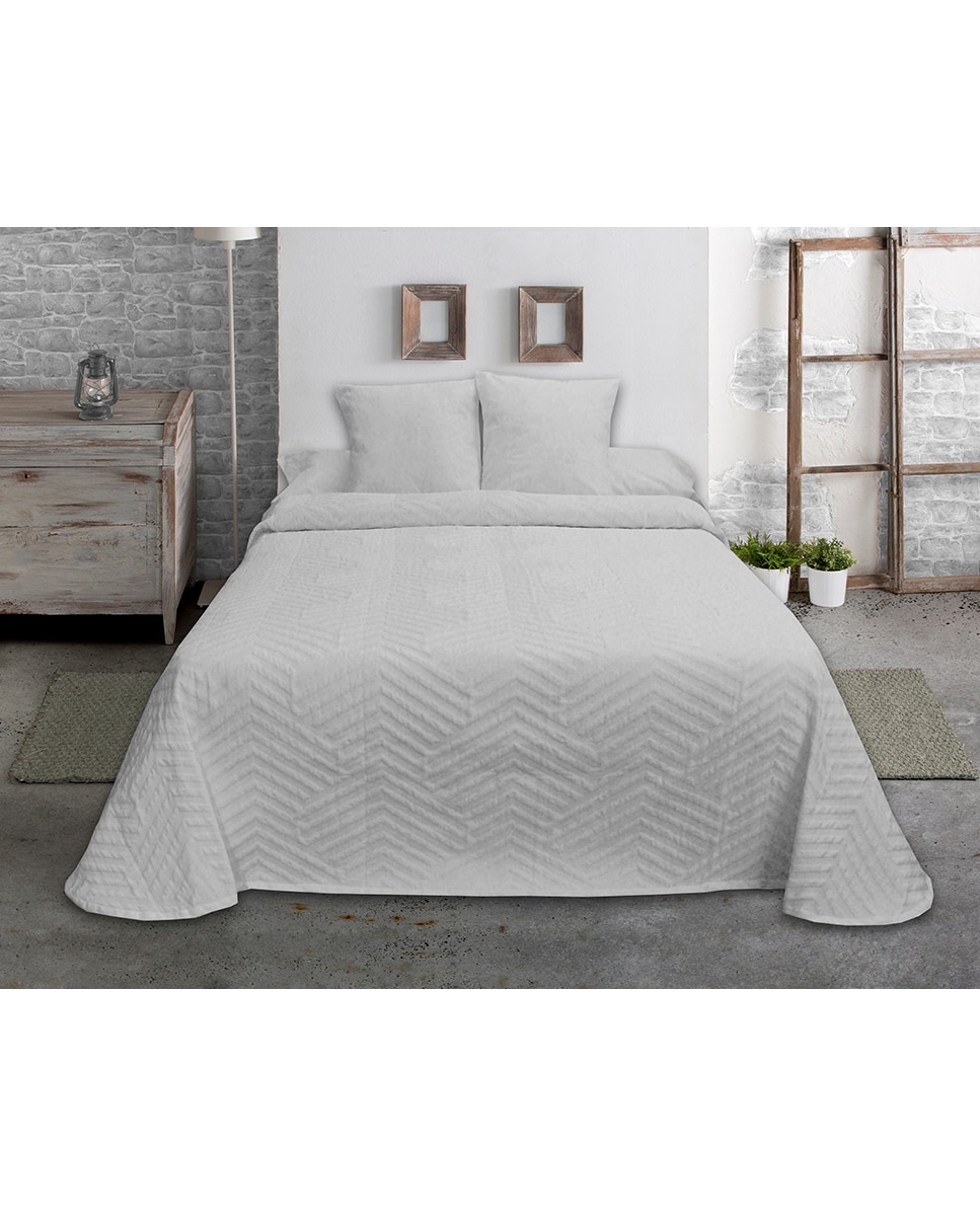 Imagen 0 de Colcha jacquard espiga gris